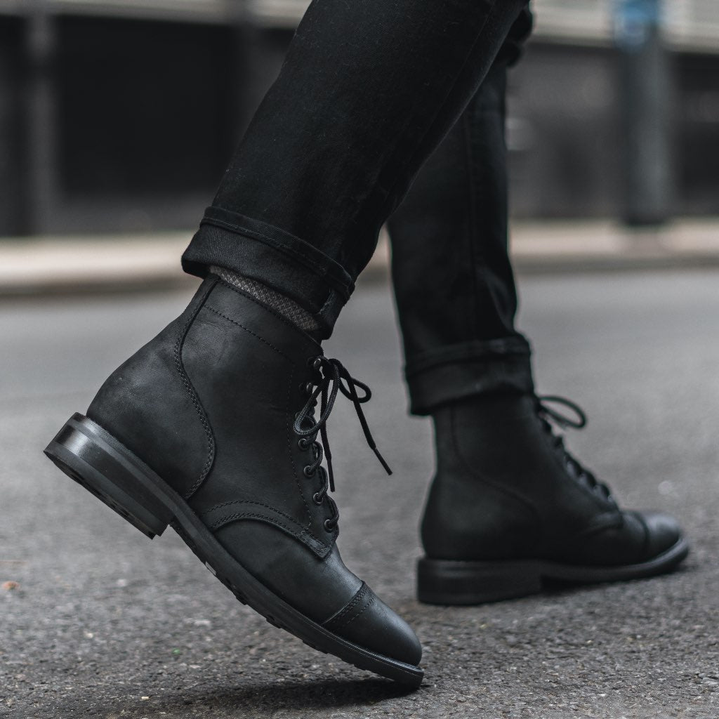 black mens dress boots